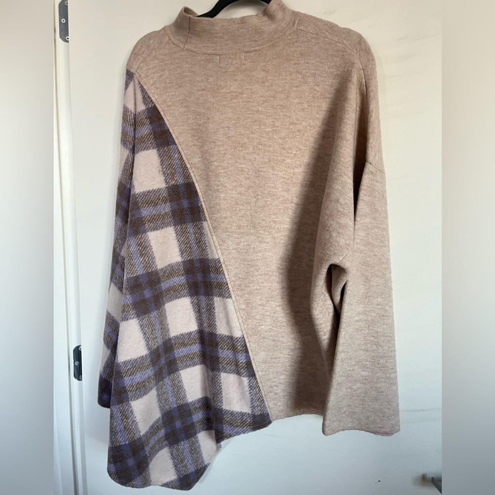 Anthropologie Pilcro Asymmetrical Plaid Poncho New